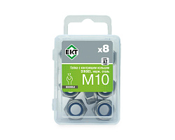 Гайка с контрящим кольцом М10, DIN985, НЕРЖ. СТАЛЬ, ЕКТ (упак/8шт)