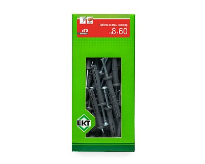 Дюбель-гвоздь GL, 8x60 цилиндр, п/п, ЕКТ (кор. с окном/75шт)