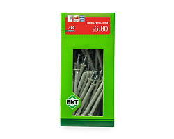 Дюбель-гвоздь GL, 6x80 потай, нейлон, ЕКТ (кор. с окном/100шт)