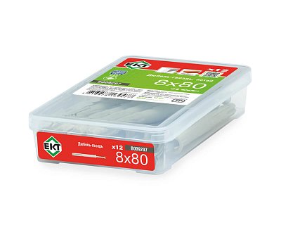 Дюбель-гвоздь GL, 8x80 потай, нейлон, ЕКТ (пласт.конт./12шт)