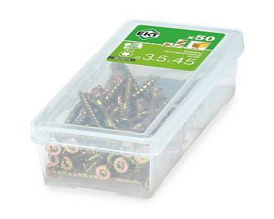 Саморез конструкционный 3.5x45, потай, желтый цинк, ЕКТ (мини-конт./50шт)