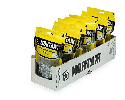 Саморез с прессшайбой 4.2x19, острый, цинк, дой-пак M, МОНТАЖ (пакет/230шт)