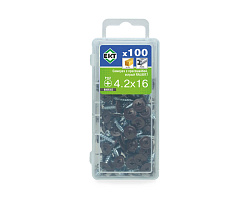 Саморез с п/ш, острый 4.2х16 RAL8017 (упак/100шт)
