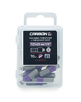 Насадка TORX/STAR T27х25мм 1/4" с торсионной зоной, S2 в боксе CARBON (упак/10шт)