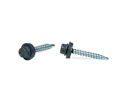 Саморез кровельный 4,8х35 сверло РТ1 RAL 7024 (серый графит) (упак/3000шт)