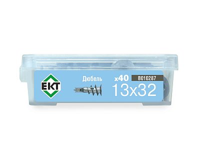 Дюбель для гипсокартонных плит Driva 13x32, метал., ЕКТ (пласт.конт./40шт)