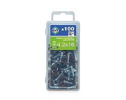 Саморез с п/ш, сверло 4.2х16 RAL3005 (упак/100шт)