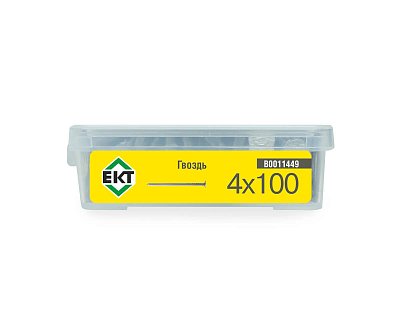 Гвоздь строительный 4,0х100 в пласт. контейнере (упак/0,4кг)