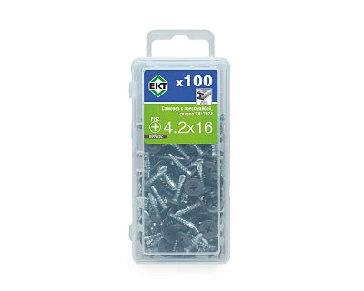 Саморез с п/ш, сверло 4.2х16 RAL7024 (упак/100шт)