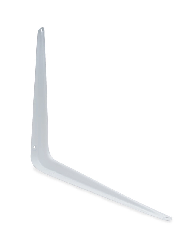 Кронштейн стальной с ребром жесткости, белый 250x300мм (шт)