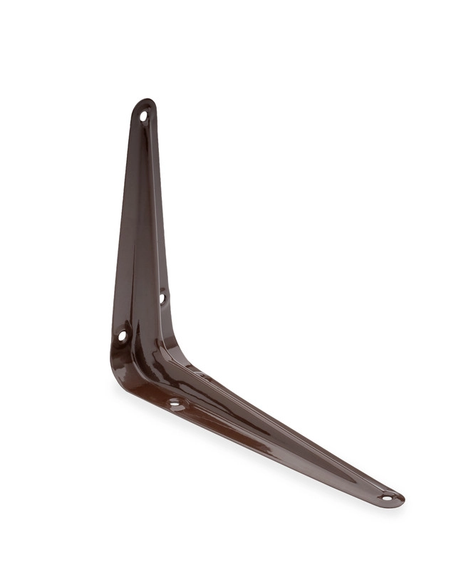 Кронштейн стальной с ребром жесткости, коричневый 125x150мм (шт)