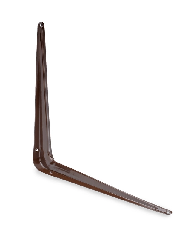 Кронштейн стальной с ребром жесткости, коричневый 300x350мм (шт)